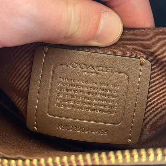 Coach Brown Coated Canvas Zip Top Tote Bag 4455 Leather - Picture 3 of 8